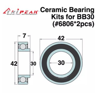 ชุดลูกปืนกระโหลกเซรามิค Tripeak BB30 Ceramic Bearing Kit (6806)