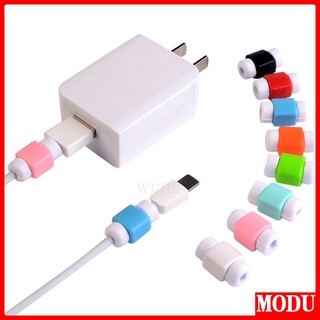 พร้อมส่ง ฝาครอบป้องกันสายเคเบิล ทรงสี่เหลี่ยม 10 สี สําหรับสายเคเบิลข้อมูล USB หูฟัง สายชาร์จ