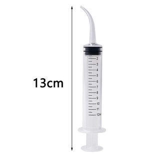 หลอดดูดน้ำปลายโค้ง ความจุ12 มล.  curve Syringe 12ml. หลอดดูดน้ำอเนกประสงค์12 มล.ล้างซอกฟันช่องปาก ล้างเศษอาหาร ดูดน้ำ