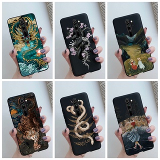 เคส Xiaomi Redmi Note 9s 9 Pro Note 8 Pro 8 8A เคสโทรศัพท์ มังกรดํา สัตว์ ใหม่ ซิลิโคนเหลว เคลือบด้าน นิ่ม