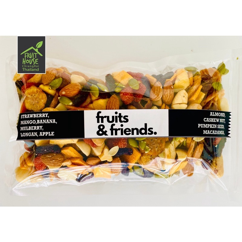 Fruits & Nuts ผลไม้อบแห้งผสมถั่ว บ้านผลไม้ คุณภาพพรีเมียม 370กรัม