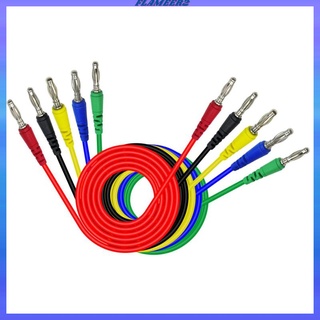 5x Banana to Banana Plug Silicone Test Cable,1M,Red Black Yellow Green Blue