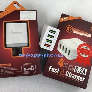 หัวชาร์จ fast charge 6.2A มี 4ช่อง USB Quick Charge3.0