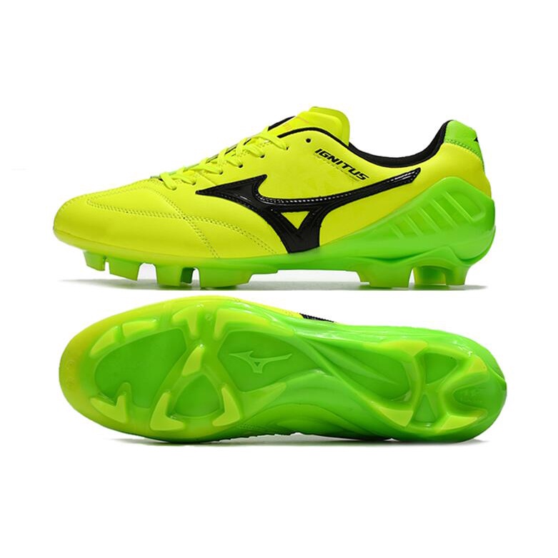 Mizuno WAVE IGNITUS 4 JAPAN รองเท้าฟุตบอล Spike P1GA1630 สีเหลือง X สีดํารองเท้าผู้ชายใหม่พร้อมกล่อง