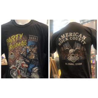 สุดยอดไฟ PARTY ANIMAL  T-shirt Rock Harleyเสื้อฮาเล่ย์ เสื้อยืด เสื้อยืดคอกลม เสื้อยืดผู้ชาย เสื้อสไตล์วินเทจ ลมขี้เกียจ