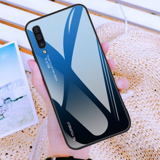 เคสกระจกนิรภัยสําหรับ Samsung Galaxy A50 Gradient Tempered Glass Phone Case