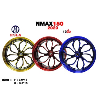 holaล้อรถสำหรับรถมอเตอร์ไซค์ N MAX 150  ปี2020 ขอบ 13 นิ้ว มีสีทองดำ น้ำเงินดำ แดงดำ