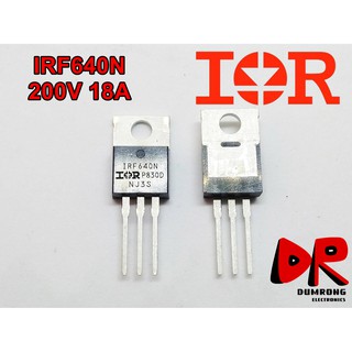 (2 ชิ้น) มอสเฟท (MOSFET) IRF640N IRF640 (200V 18A) TO-220 International Rectifier