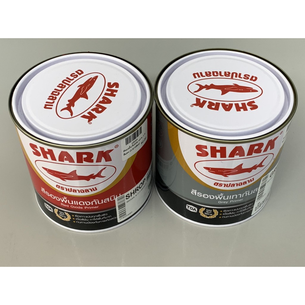 YOJI ONLINE สีรองพื้นกันสนิมแท้ ทาเหล็ก รองพื้นก่อนทาสีน้ำมัน ฉลาม Shark TOA 1/4(0.875ลิตร) เนื้อสีแน่น กันสนิมได้ดี