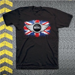 tshirtเสื้อยืดคอกลมฤดูร้อนใหม่ เสื้อยืดแขนสั้น พิมพ์ลายโลโก้ Mini Cooper Union Jack British Car สไตล์อังกฤษ ไซซ์ S-3XL X