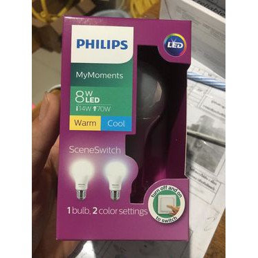 หลอดไฟ Philips LED Bulb Scene Switch 8W เปลี่ยนแสงได้