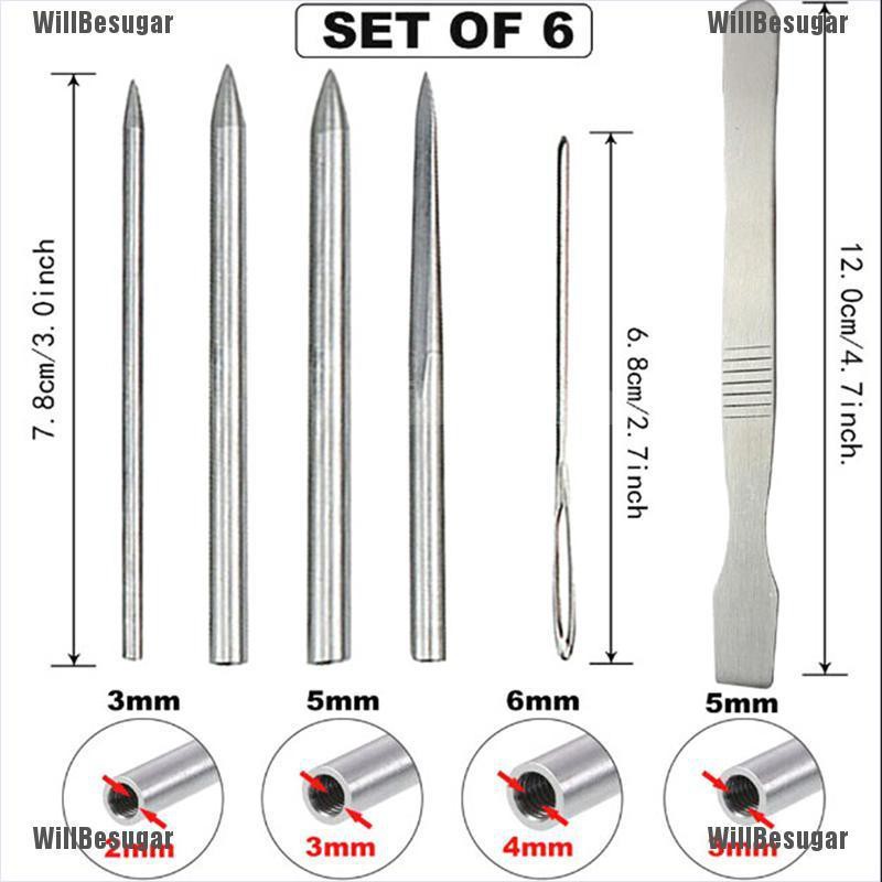 Willbesugar 6 แพ็ค สร้อยข้อมือ พาราคอร์ด สเตนเลส เครื่องมือเย็บปักถักร้อย
