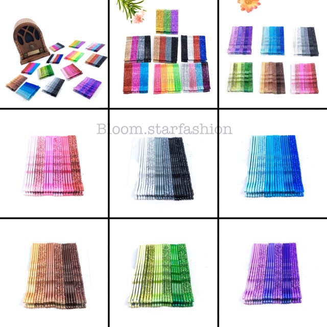 24 ชิ้น กิ๊บเสียบกากเพชรGlitter 5cm กิ๊บติดผมแฟชั่น สไตล์เกาหลี กิ๊บติดผม