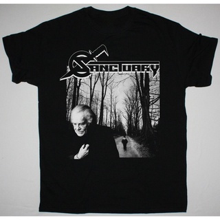 [COD]Summwe เสื้อยืดแขนสั้น ผ้าฝ้าย พิมพ์ลาย SANCTUARY INTO THE MIRROR BLACK NEVERMORE METAL CHURCH แฟชั่นสําหรับผู้ชายS