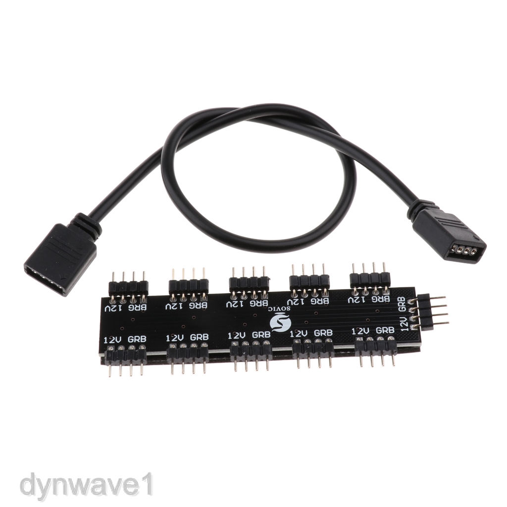 [DYNWAVE1] Computer Case Motherboard RGB Fan Hub Splitter Controller