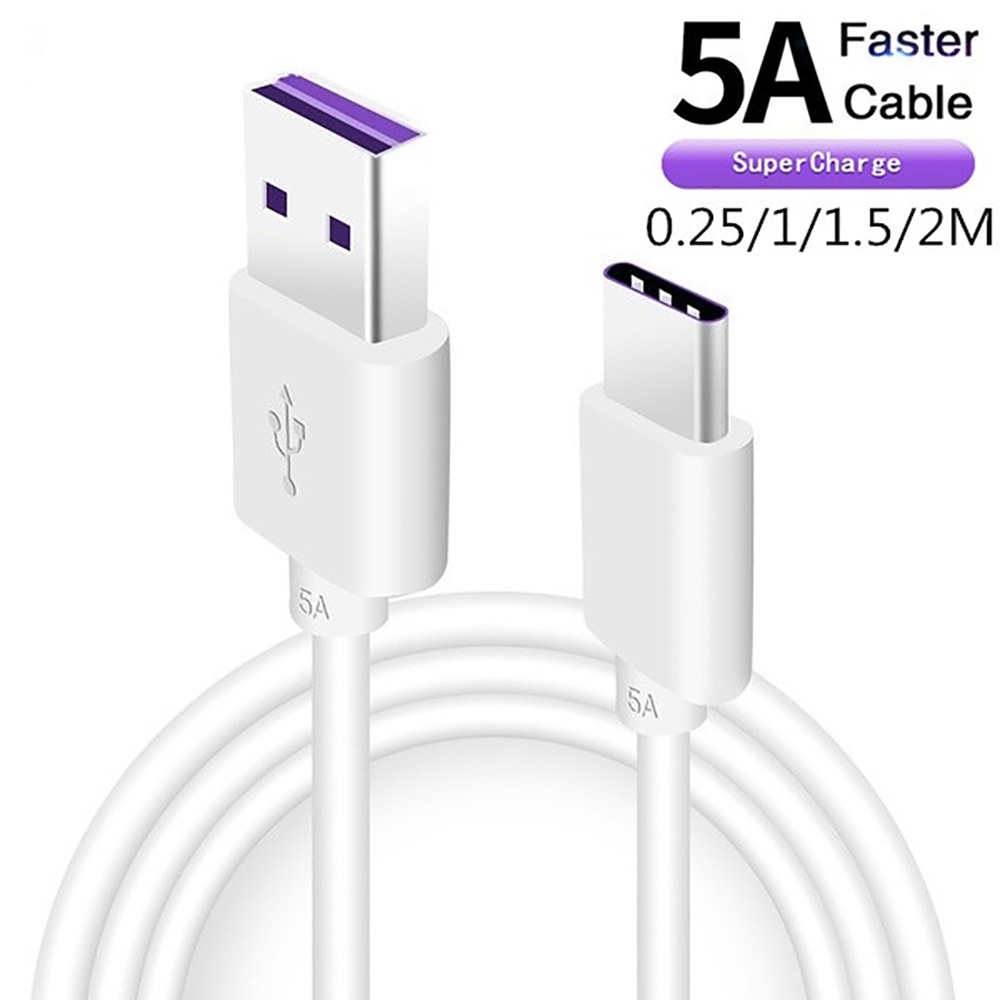 สายชาร์จ USB for Type-C แบบ Super Fast สีม่วง 5A รองรับ Quick Charge 3.0 for Type C สายข้อมูล