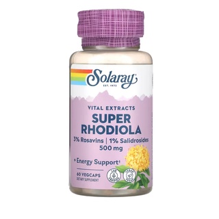 อ่อนเพลีย Solaray, Super Rhodiola Root Extract 500 mg 60 Vegcaps