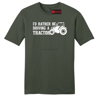 [S-5XL] เสื้อยืดลําลอง แขนสั้น พิมพ์ลาย I100%d Rather Be Driving A Tractor คุณภาพสูง สําหรับผู้ชาย Z2