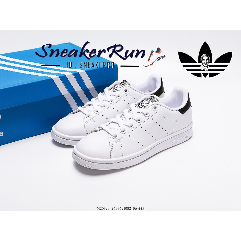 [สวยแท้100%]รองเท้าAdidas Stan Smith ส้นดำเป็นหนังสินค้าถ่ายจากงานจริง100%