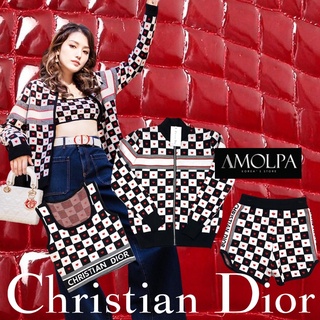 ชุดเซ็ต MUST HAVE！SET 3 PCS  CHRISTIAN DIOR TOP+CROP+PANTS KNITT Colletion 2021