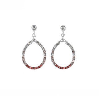 Aevari Silk Roll Earrings Sterling Silver 925 with Padparadcha Crystal ต่างหู ต่างหูเงินแท้ ต่างหูประดับพลอยCZ เงินแท้