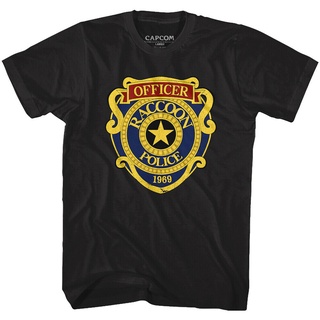 เสื้อยืดผ้าฝ้ายพิมพ์ลายแฟชั่น เสื้อยืด พิมพ์ลาย Resident Evil Raccoon Police Badge 1969 Zombie Gamer สําหรับผู้ชาย