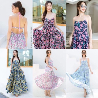 9สี🌈Floral Maxidress🌺🍃งานเจ้าหญิงเลยนะคะ ตัวนี้คือเลิฟลี่มาก💕💖สาวอวบใส่ได้