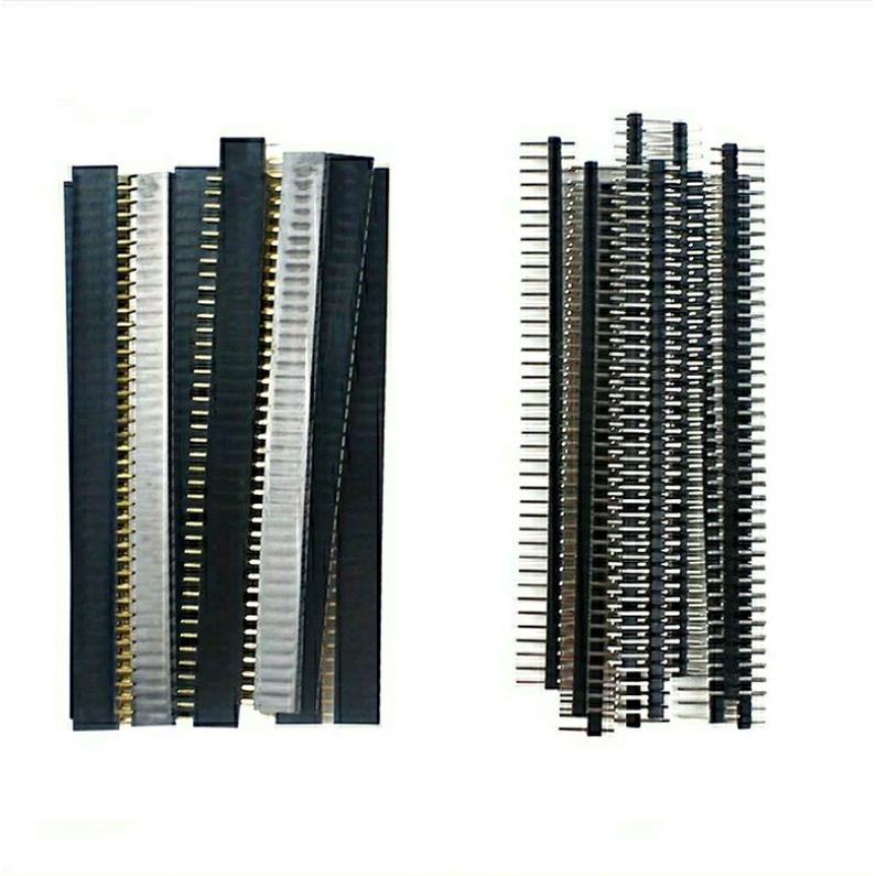 1X40 PIN Single Row Straight MALE, FEMALE PIN HEADER 2.54MM PITCH Strip Connector Socket 140 40p 40P