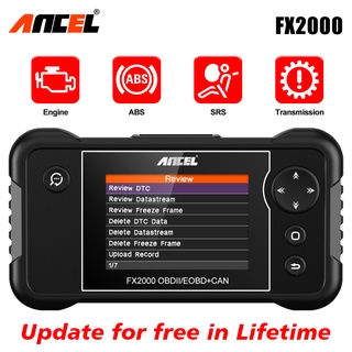 Ancel เครื่องสแกนเนอร์ FX2000 OBD2 SRS ABS 12v สําหรับยานพาหนะ