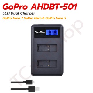 แท่นชาร์จแบตเตอรี่ กล้องโกโปร AHDBT-501 LCD Dual Charger for Gopro 5, Gopro 6