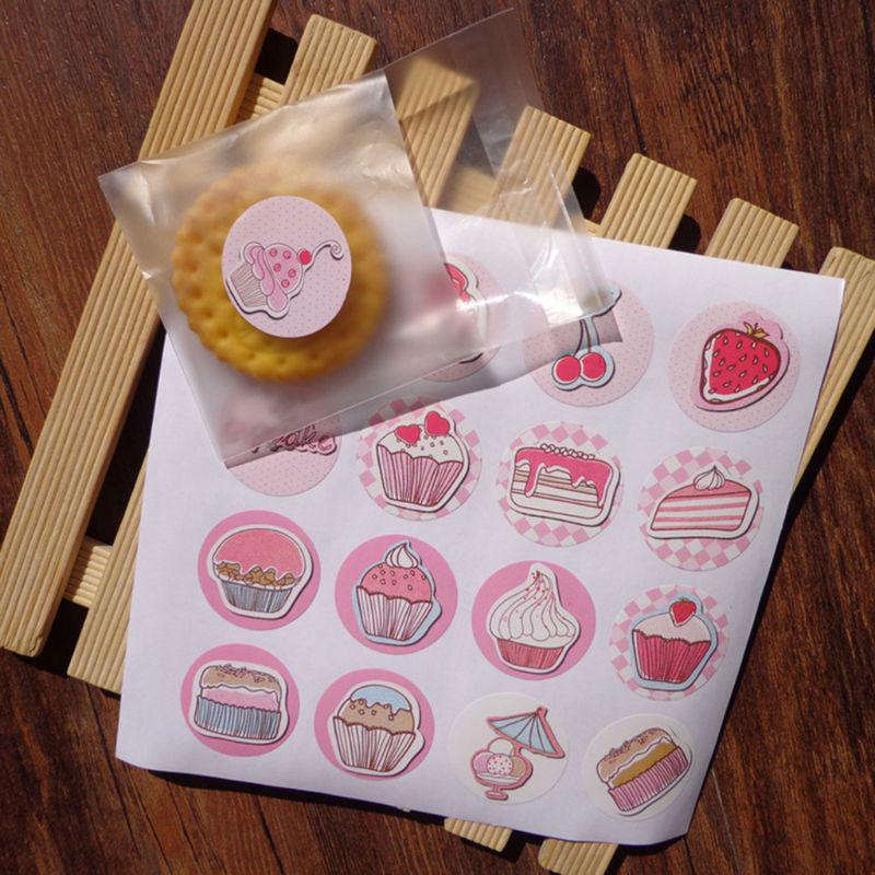 2J` 160pcs Sweet Cake Candy Baking Bag Sticker Seals Labels Decals Wrapping Gift Tags Decorative Scrapbooking DIY Daily Stickers