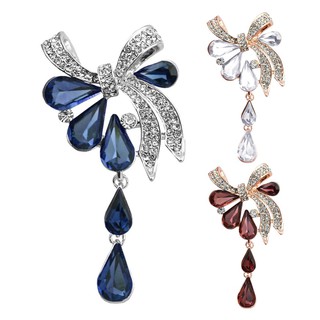 sunnyheart เครื่องประดับแฟชั่นสตรี Rhinestone Bowknot เข็มกลัด Pin Luxury Dress Scarf อุปกรณ์เสริม