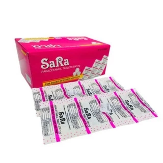 Sara Paracetamol Tablets 500 mg 10 Tab ซาร่า พาราเซตามอล ลดไข้ 20 แผง 1 กล่อง เม็ดรี / เม็ดกลม