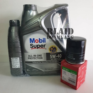 ส่งฟรี !! น้ำมันเครื่อง Mobil super3000 5W-40 ขนาด 4+1 ลิตร แถมกรองเครื่อง ฟรี