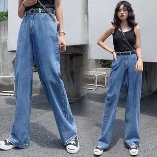 💥YH#8528💥มีไซซ์ S-3XL💥กางเกงยีนส์ เอวสูง สไตล์เกาหลี แนววินเทจ เท้ากว้าง กางเกงยีนส์ขายาว สวยๆเก๋ๆ