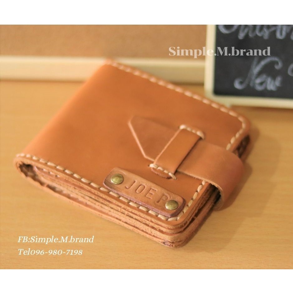 กระเป๋าสตางค์ผู้ชายหนังแท้ใบสั้น(MSH)รุ่น Carter แบรนด์SIMPLE M ดีไซน์ใหม่ หนังเท่คลาสิค กระเป๋าตังผู้ชาย แฮนเมด์