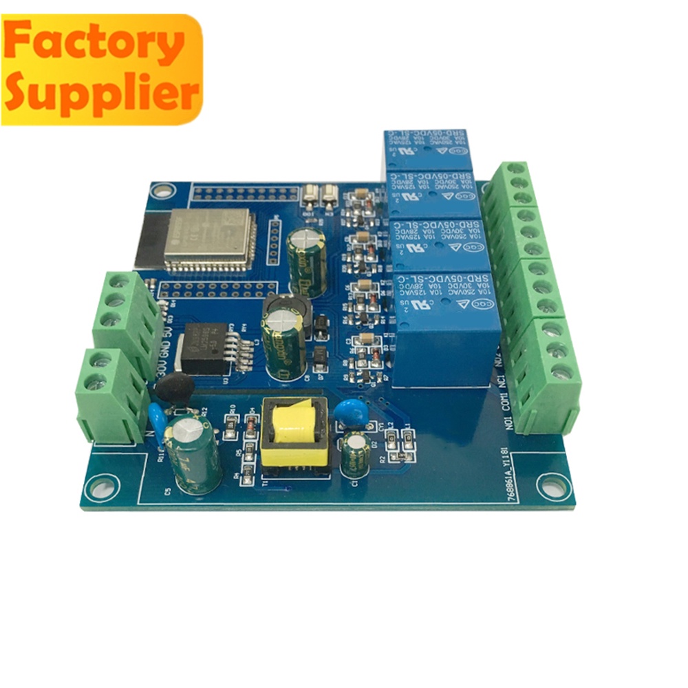 โมดูลรีเลย์ บลูทูธ 4 ช่องทาง AC DC ESP32 WIFI ESP32-WROOM