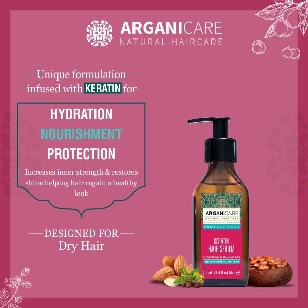 Arganicare Natural Haircare Keratin Hair Serum 100ml