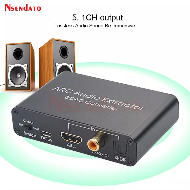 HDMI DAC Converter เสียง HDMI ARC RCA อะแดปเตอร์เสียง Optical SPDIF Coaxial 3.5มม.ดิจิตอลเสียง Conveter