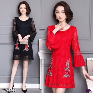 👗Pfashion [ส่งไว!!🚛] P6566 เดรสลูกไม้ปักลายดอก  floral embroidered lace dress