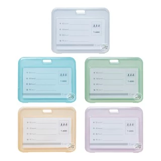 กรอบใส่บัตร แนวตั้ง/นอน 5สี พลาสติกใส (609N/T) ที่ใส่บัตร กรอบบัตร
