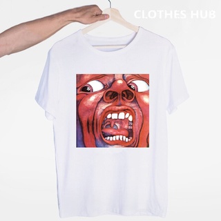 เสื้อยืดผ้าฝ้ายCOTTON เสื้อยืดแขนสั้นลําลอง คอกลม พิมพ์ลายวง Court Of The Crimson King Music Band King Crimson แฟชั่นฤดู