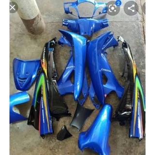 ชุดสี WAVE 125 S หัวเถิก รุ่นไมล์ดิจิตอล สีน้ำเงิน ดำ พร้อมติดสติกเกอร์ เงาตาแตก