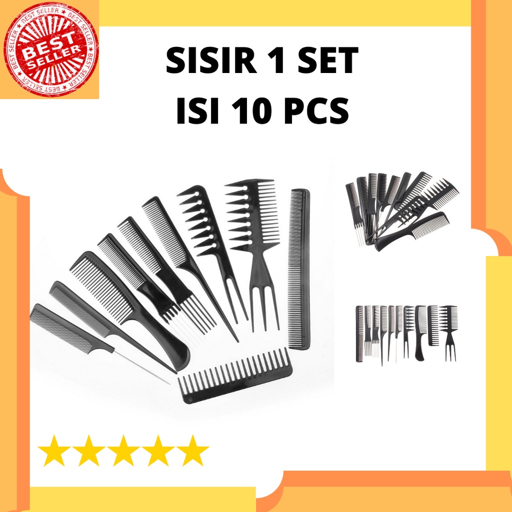 หวี 1 ชุด 10 ชิ้น Salon Hair Comb 10 ชุด