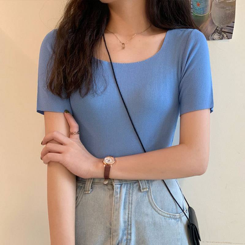 [ส่งจากไทย] 𝑩𝒓𝒂𝑩𝒓𝒂𝑩𝒓𝒂  #f-053 เสื้อไหม พรม หลากลายสี ผ้าร่อง ยืดดีมาก - รูปที่ 3