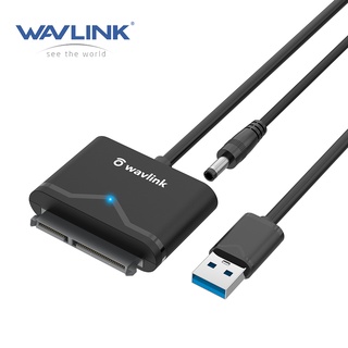 Wavlink สายเคเบิลอะแดปเตอร์ฮาร์ดไดรฟ์ USB 3.0 SATA III SATA เป็น USB 5Gbps สําหรับฮาร์ดไดรฟ์ HDD SSD 2.5 นิ้ว และ 3.5 นิ้ว พร้อมอะแดปเตอร์พาวเวอร์ 12V 2A