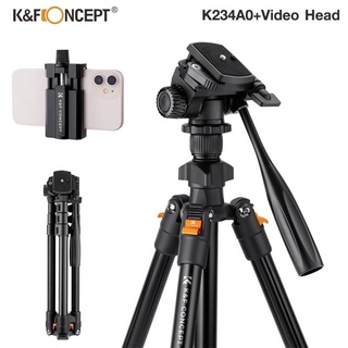 K&amp;F Aluminum Tripod K234A0+Video Head (KF09.115) ขาตั้งกล้อง