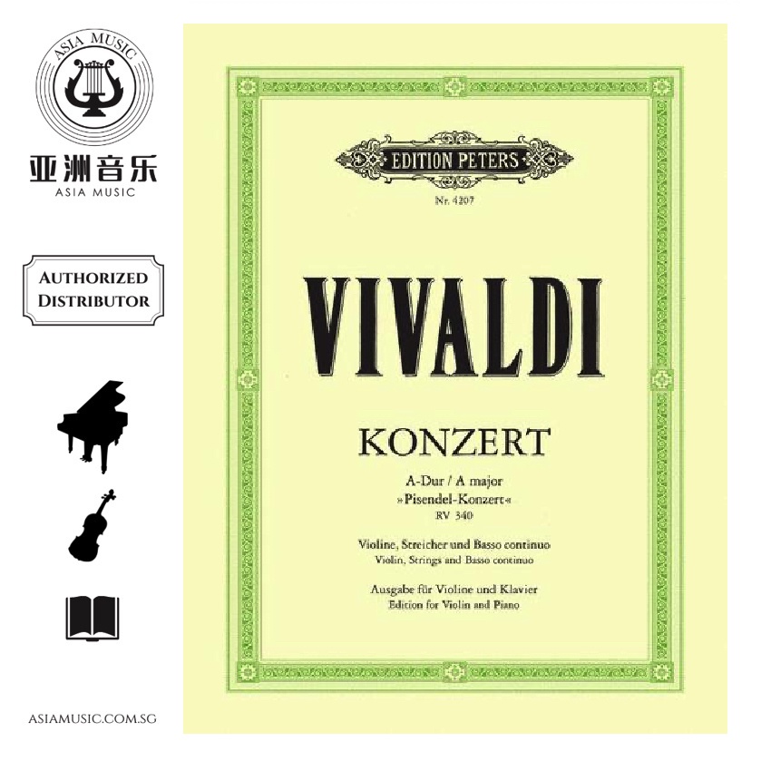 AUTHORZED DISTRIBUTOR - EDITION PETERS - VIVALDI ไวโอลินคอนเสิร์ตใน RV340 Pisendel Concerto