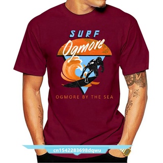 เสื้อยืดผ้าฝ้ายพิมพ์ลายขายดี เสื้อยืดลําลอง แขนสั้น พิมพ์ลาย Surf Ogmore 70s Style By The Sea Surfing 80s สไตล์วินเทจ แฟ