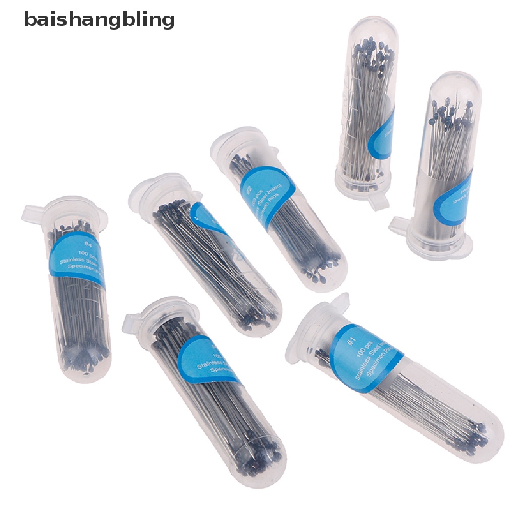 Bsbl 100Pcs Insect Pins Specimen Needle Stainless Steel for School Lab Entomology Bling